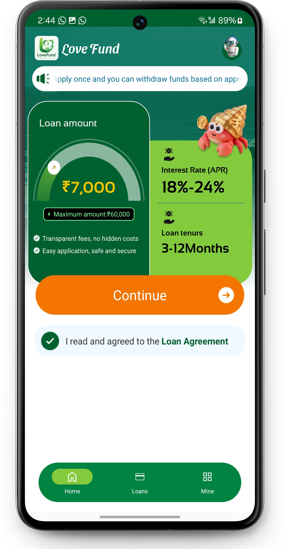 LoveFund App Screenshot